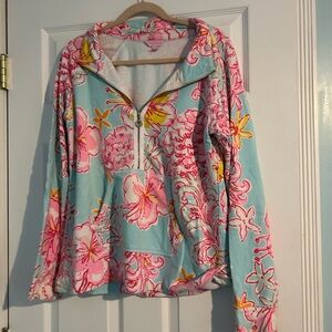Lilly Pulitzer Floral Quarter-Zip Pullover